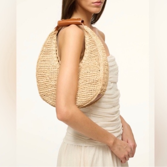 STAUD Handbags - 🆕 NWT STAUD MOON RAFFIA BAG NATURAL RAFFIA